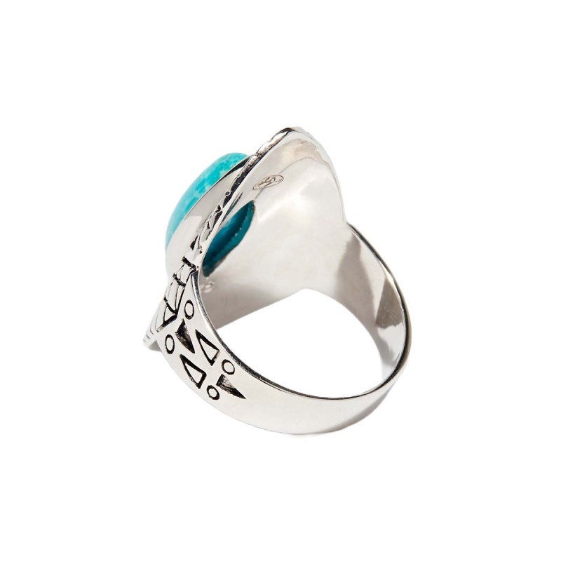 Bague 'Algarrobo' Turquoise 1,80ct et Argent Massif 925/1000 - vue 3