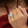 Bague 'Frangipani' Larimar 4,80ct et Argent Massif 925/1000 - vue V2