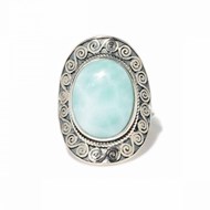 Bague 'Fucsia' Larimar 4,99ct et Argent Massif 925/1000