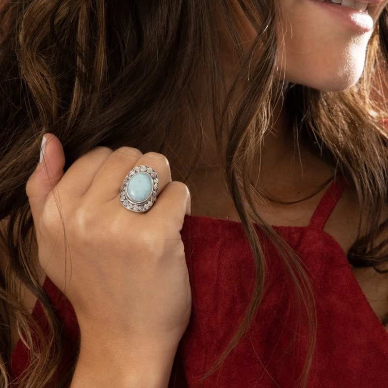 Bague 'Fucsia' Larimar 4,99ct et Argent Massif 925/1000 - vue 2