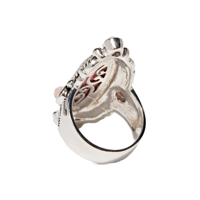 Bague 'Coyol' Rhodochrosite 6,30ct/5 et Argent Massif 925/1000 - vue 3