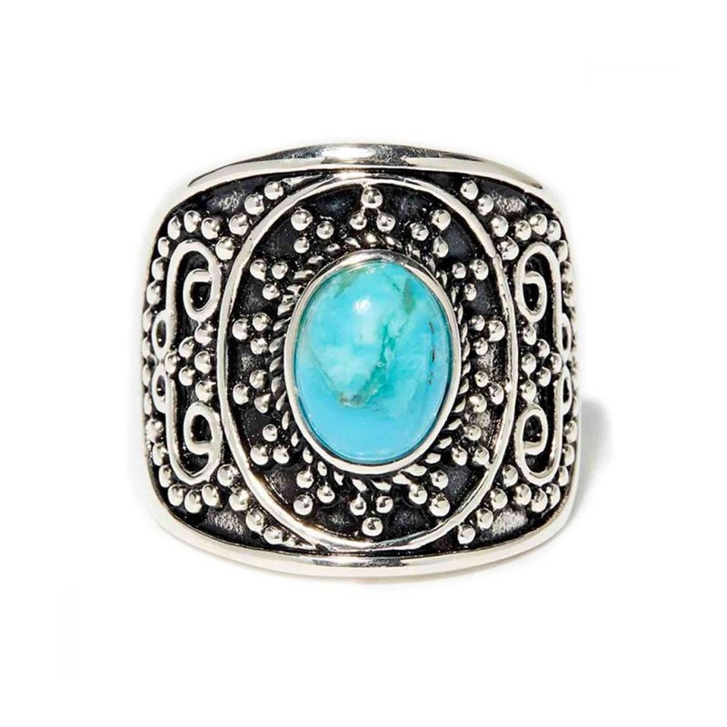 Bague 'HueledeNoche' Turquoise 0,72ct et Argent Massif 925/1000