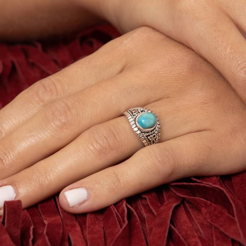 Bague 'Fresia' Turquoise 0,22ct et Argent Massif 925/1000 - vue 2