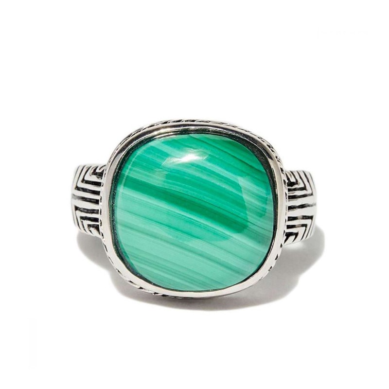 Bague 'Romero' Malachite 6,70 et Argent Massif 925/1000