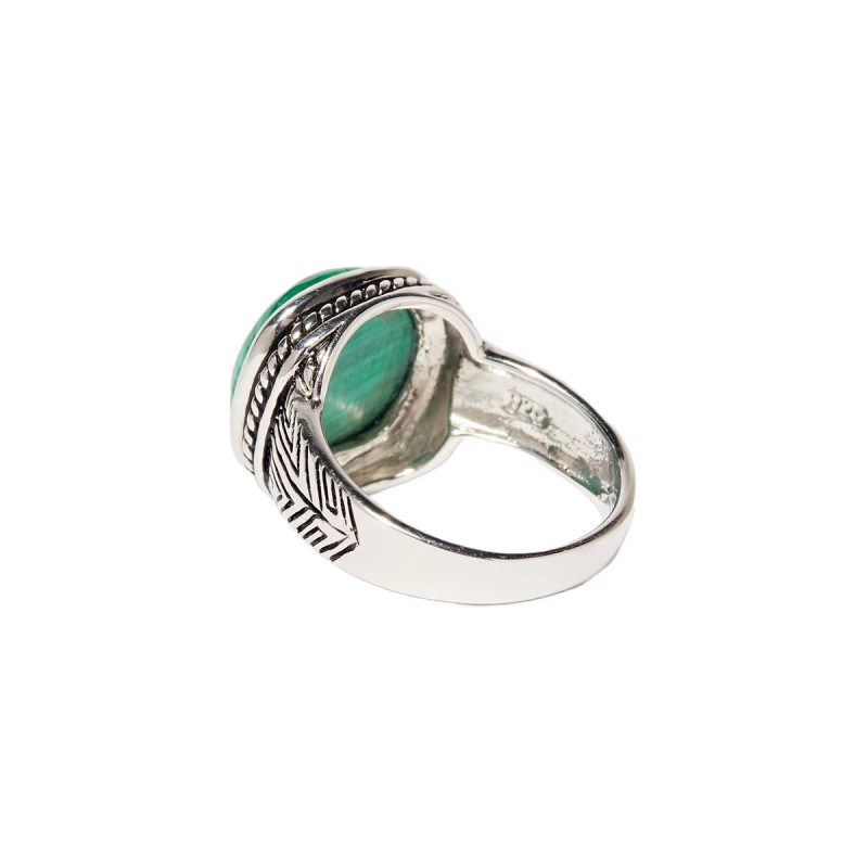 Bague 'Romero' Malachite 6,70 et Argent Massif 925/1000 - vue 3