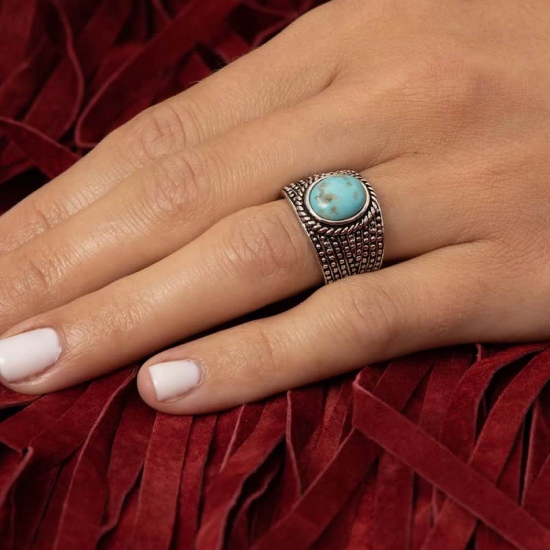 Bague 'Ruda' Turquoise 2ct et Argent Massif 925/1000 - vue 2