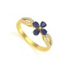 Bague ADEN Or 585 Jaune Fleur Saphir et diamants 1.95grs - vue V1