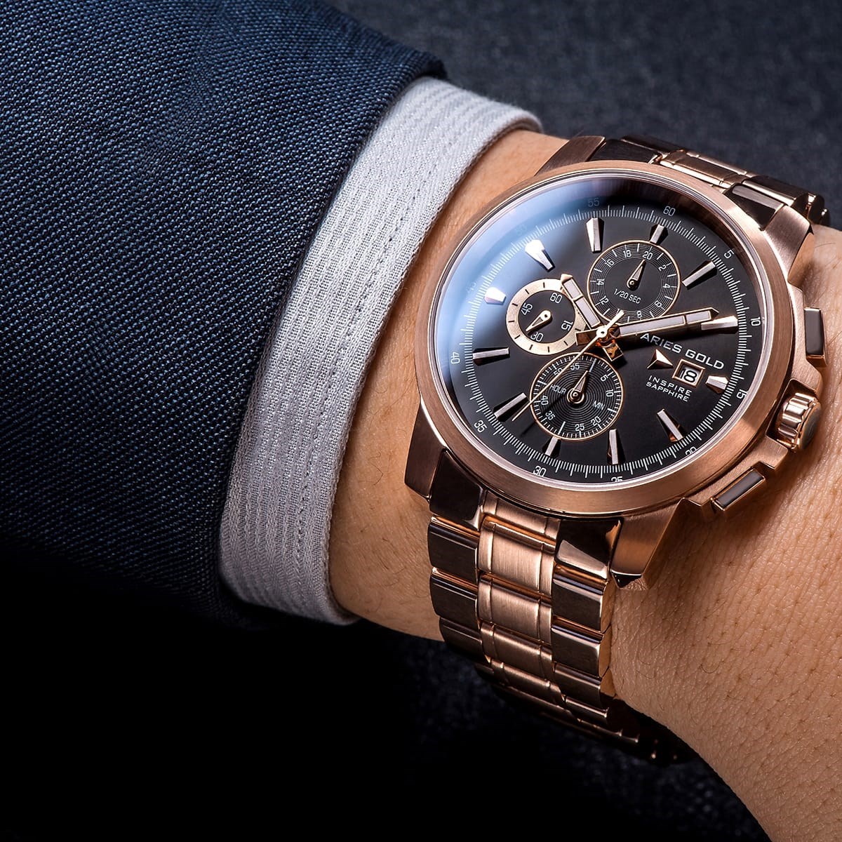 Montre chronographe bracelet acier inoxydable CONTENDER - vue 3