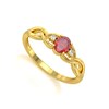 Bague ADEN Or 585 Jaune Rubis et diamants 2.2grs - vue V1