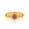 Bague ADEN Or 585 Jaune Rubis et diamants 2.2grs - vue V2