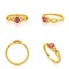 Bague ADEN Or 585 Jaune Rubis et diamants 2.2grs - vue V3