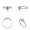 Bague aigue-marine et diamants en argent 925 : un bijou délicat et élégant | Aden Boutique - vue V2