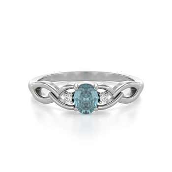Bague Élégante en Aigue-Marine avec Diamants sur Argent 925 - 2.2grs | Aden Bijoux