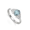 Bague aigue-marine et diamants en argent 925 : un bijou luxueux et raffiné | Aden Boutique - vue V1