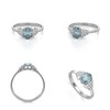 Bague aigue-marine et diamants en argent 925 : un bijou luxueux et raffiné | Aden Boutique - vue V2