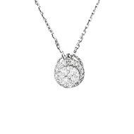 Pendentif Or Blanc et Diamants 0,12 carat 'MON BRILLANT' + chaîne argent offerte