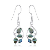 Boucles d'Oreille Feuillage en Nacre Abalone | Argent 925 - Aden Boutique