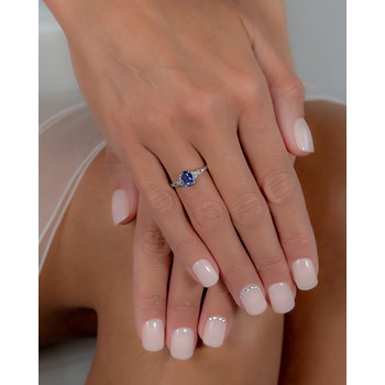 Ring ADEN Gold 585 White Sapphire and diamonds 2