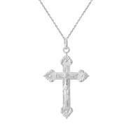 Collier croix crucifix Christ Argent 925 Rhodié