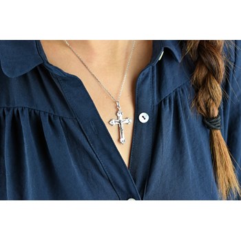 Ketting kruis Christus Zilver 925 Rhodium