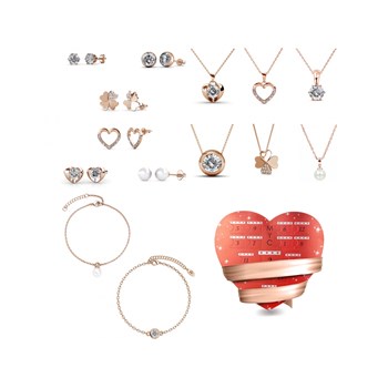 Calendrier saint valentin - 14 bijoux - Finition or rosée