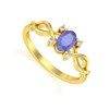 Bague ADEN Or 585 Jaune Tanzanite et diamants 1.85grs - vue V1