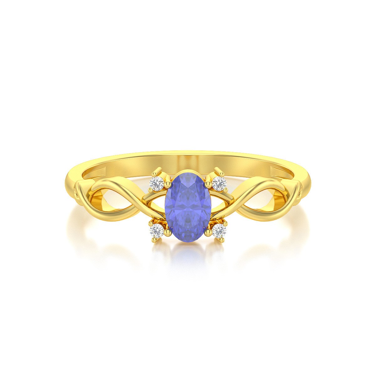 Bague ADEN Or 585 Jaune Tanzanite et diamants 1.85grs - vue 3