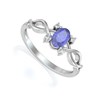 Bague ADEN Or 585 Blanc Tanzanite et diamants 1.85grs - vue V1