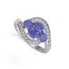 Bague ADEN Or 585 Blanc Tanzanite et diamants 2.91grs - vue V1