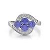 Bague ADEN Or 585 Blanc Tanzanite et diamants 2.91grs - vue V3