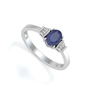 Bague ADEN Or 585 Blanc Saphir et diamants 1.99grs