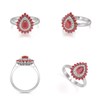 Bague ADEN Or 585 Blanc Rubis et diamants 3.15grs - vue V2