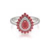 Bague ADEN Or 585 Blanc Rubis et diamants 3.15grs - vue V3