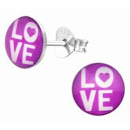 Boucle d'oreille love en argent 925/1000