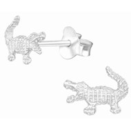 Boucle d'oreille crocodile en argent 925/1000