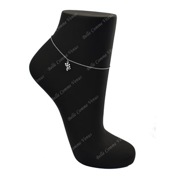 Silver 925 Rhodium salamander anklet chain