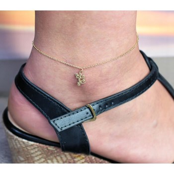 Gold-plated 750 3 microns salamander anklet chain pendant