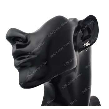 Silver 925 Rhodium animal snake earrings