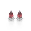 Boucles d'oreilles ADEN Or 585 Blanc Rubis forme Poire et Diamants 1.4grs - vue V1