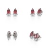 Boucles d'oreilles ADEN Or 585 Blanc Rubis forme Poire et Diamants 1.4grs - vue V3