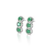 Boucles d'oreilles ADEN Or 585 Blanc Emeraude forme Ovale et Diamants 4.55grs - vue V4