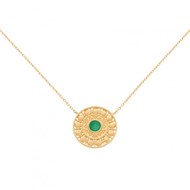 Collier CASSANDRE agate verte plaqué or