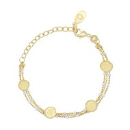 Bracelet COLLECTION CONSTANCE OLYMPE Email blanc plaqué or