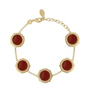 Bracelet COLLECTION CONSTANCE VALENTINA Email rouge plaqué or ajustable