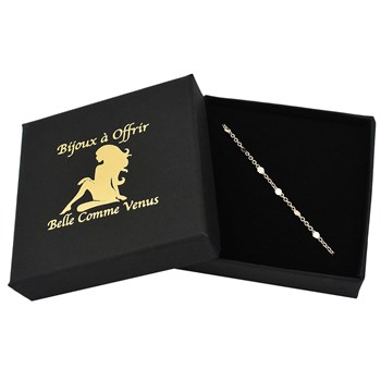 Ankle chain flat round disc and chain link Gold plated 750 3 microns