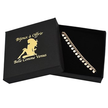 Verguld 750 3 micron rond bungelend kwastje enkelbandje