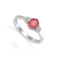 Bague ADEN Rubis et diamants sur Argent 925 1.99grs