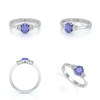 Bague ADEN Tanzanite et diamants sur Argent 925 1.99grs - vue V2