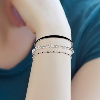 Set van 3 SC Boheemse armbanden van verzilverd gerhodineerd messing