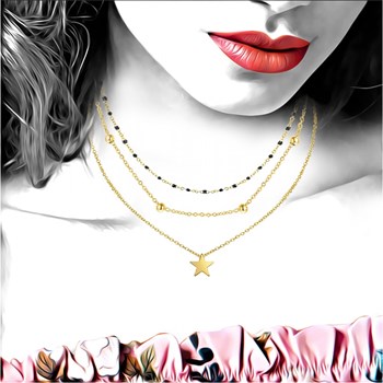 Lot de 3 colliers SC Bohème en Acier Finement doré